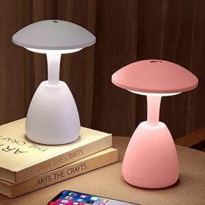 Mushroom Shaped Mini Touch Table Lamp | Led Table Light Rechargeable Small Desk Lamp Portable Dimmable Desk Decoration Light – Size: 9 Inch